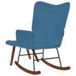 vidaXL Chaise à bascule avec repose-pied bleu velours