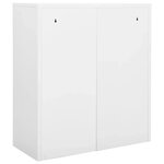 Armoire de bureau rangement durable avec 2 étagères réglables 90 x 40 x 102 cm en acier blanc 02_0046907
