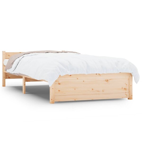 vidaXL Cadre de lit bois massif 75x190 cm petit simple