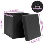 vidaXL Boîtes de rangement avec couvercle 4 Pièces Noir 32x32x32 cm Tissu