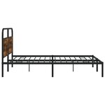 vidaXL Cadre de lit en métal sans matelas chêne fumé 193x203 cm