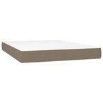 vidaXL Sommier à lattes de lit et matelas et LED Taupe 140x190cm Tissu