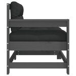 vidaXL Chaises de jardin et coussins lot de 2 gris bois de pin massif