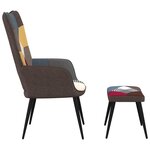 vidaXL Chaise de relaxation avec tabouret Patchwork Tissu