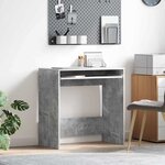 vidaXL Bureau avec étagère Gris 77 5 x 43 x 79 cm Bois d'ingénierie