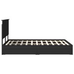 vidaXL Lit de Rangement Noir 150 x 200 cm Bois d'ingénierie
