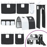 vidaXL Lit mezzanine pour enfants Blanc et Noir 99 5 x 200 cm Métал