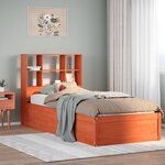 vidaXL Cadre de lit sans matelas cire marron 100x200cm bois pin massif