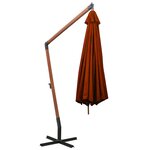 vidaXL Parasol de jardin suspendu avec mât terre cuite bois de sapin