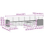 vidaXL Ensemble de canapés d'extérieur 7 pc Naturel Polyester