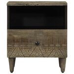 vidaXL Tables chevet 2 Pièces gris clair 40x33x46 cm bois manguier solide