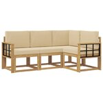 vidaXL Ensemble de canapés d'extérieur 4 pc Blanc et Beige