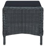 vidaXL Salon de jardin 3 Pièces avec coussins résine tressée gris foncé