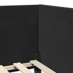 vidaXL Cadre de lit d'angle Autre avec tête de lit Noir 80 x 200 cm