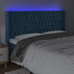 vidaXL Tête de lit à LED Bleu foncé 203x16x118/128 cm Velours