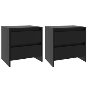 vidaXL Tables de chevet 2 Pièces noir 45x34 5x44 5 cm bois d'ingénierie