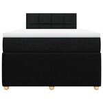 vidaXL Sommier à lattes de lit avec matelas Noir 120x200 cm Tissu