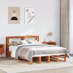 vidaXL Cadre de lit sans matelas cire marron 135x190cm bois pin massif