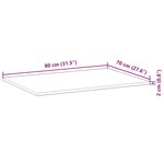 vidaXL Dessus de table rectangulaire 80x70x2 cm bois massif d'acacia