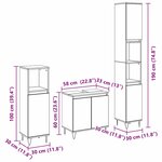 vidaXL Ensemble de meubles de salle de bain 3 pièces Chêne noir Bois d'ingénierie