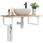 vidaXL Étagère de vasque murale acier et bois massif d'acacia