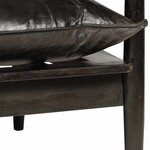 vidaXL Canapé à 2 places Cuir véritable avec bois d'acacia Noir