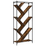 vidaXL Bibliothèque chêne fumé 79x30x180 cm bois d'ingénierie et métal