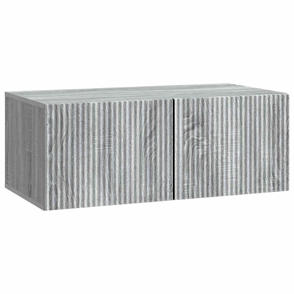 vidaXL Meuble TV mural Sonoma gris 78 5 x 41 x 30 cm Bois d'ingénierie