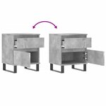 vidaXL Table de chevet gris béton 40x35x50 cm bois d’ingénierie