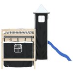 vidaXL Rideaux pour lit mezzanine avec tour blanc et noir polyester