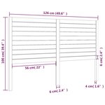 vidaXL Tête de lit Gris 126x4x100 cm Bois massif de pin