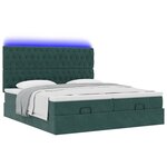 vidaXL Cadre de lit ottoman avec matelas vert foncé 160x200 cm velours