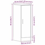 vidaXL Cabinet à chaussures avec étagère Chêne noir 32 x 35 x 92 cm