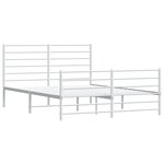 vidaXL Cadre de lit métal avec tête de lit/pied de lit blanc 120x190cm