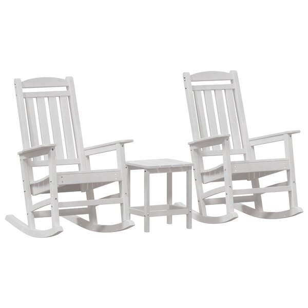 Ensemble de salon de jardin vidaXL 3 pièces blanc HDPE