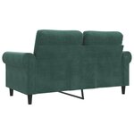 vidaXL Canapé à 2 places Vert foncé 120 cm Velours
