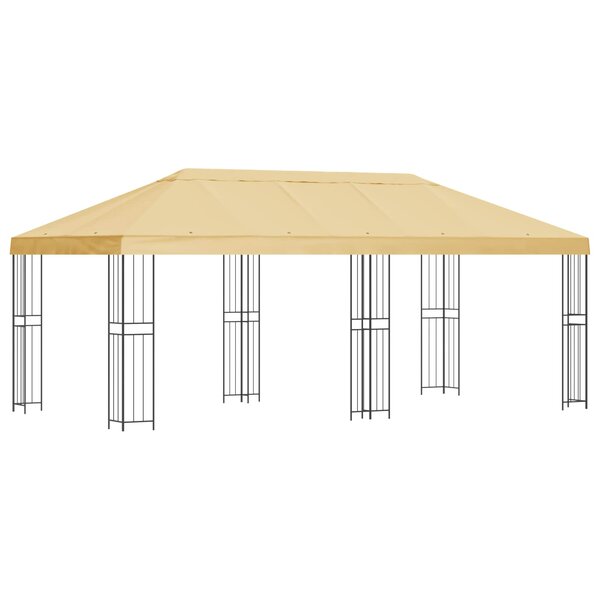 vidaXL Abri de jardin 6 x 3 m Crème Polyester et Acier 190 gsm