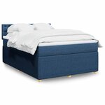 vidaXL Sommier à lattes de lit avec matelas Bleu 160x200 cm Tissu
