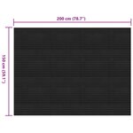 vidaXL Tapis de sol Noir 1 5 x 2 m Caoutchouc
