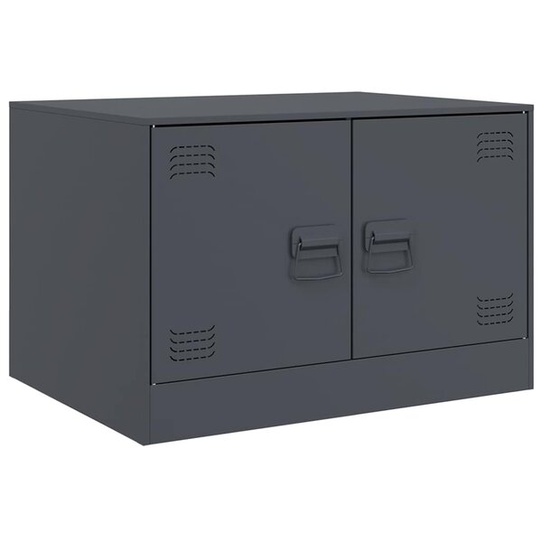 vidaXL Table basse anthracite 67x50x44 cm acier