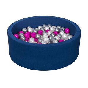 Piscine à balles + 300 balles perle rose argent