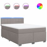 vidaXL Sommier à lattes de lit avec matelas Taupe 160x200 cm Tissu