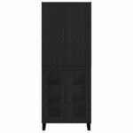 vidaXL Haut Armoire 2 Pièces Chêne noir 69 5 x 34 x 180 cm