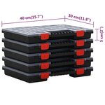 vidaXL Boîtes d'assortiment 5 Pièces 40x30x5 cm Polypropylène