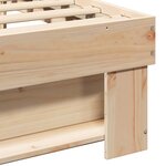 vidaXL Cadre de lit avec tête de lit Marron 75 x 190 cm Pin massif