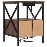 vidaXL Cabinet de chevet avec tiroir Chêne marron 41.5 x 40.5 x 55 cm
