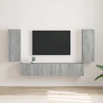 vidaXL Meuble TV mural Montage mural 2 Pièces Gris Sonoma 30 x 31 x 80 cm