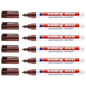 Marqueur Permanent 400 Marron Pointe Fine 1 mm x 6 EDDING