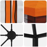 vidaXL Gazebo avec murs latéraux 6 x 3 m Orange Polyester et Acier 190