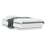 vidaXL Cadre de lit sans matelas avec lumières LED blanc 75x190 cm